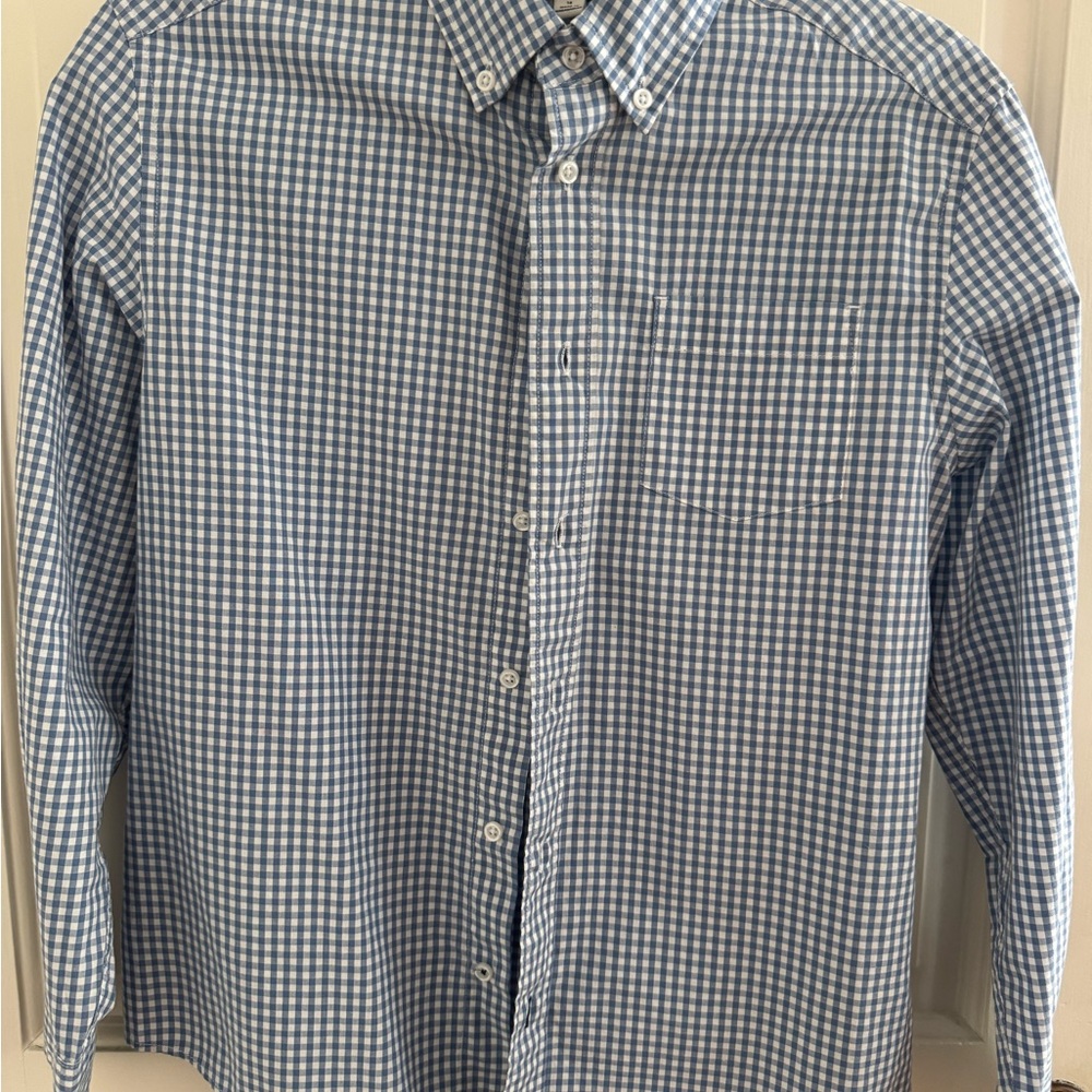 Crewcuts Blue and White gingham dress shirt size 14 Boys